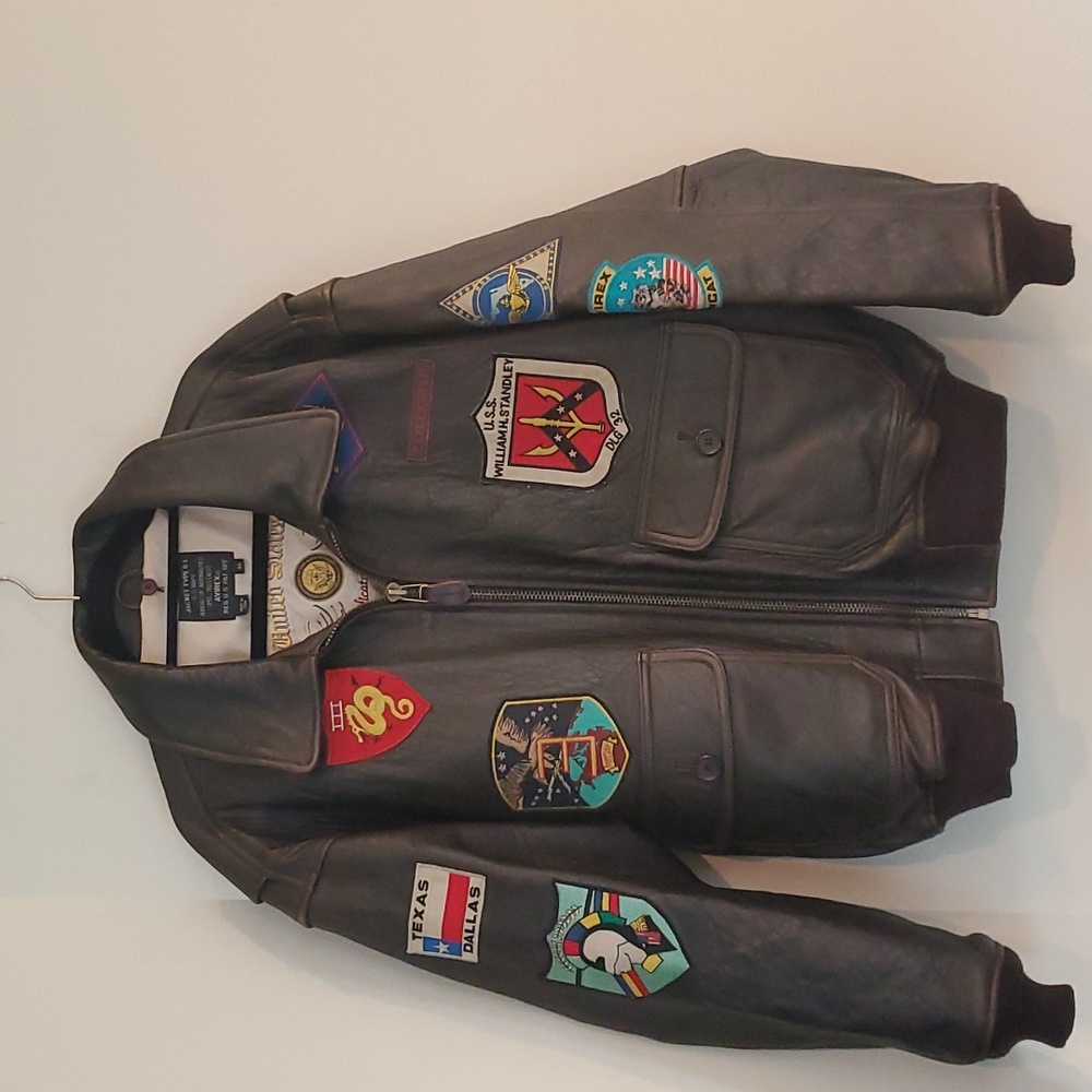 AVIREX G-1 Flight Jacket Size XL Genuine Leather Brown Jacket US Navy Spec 7823